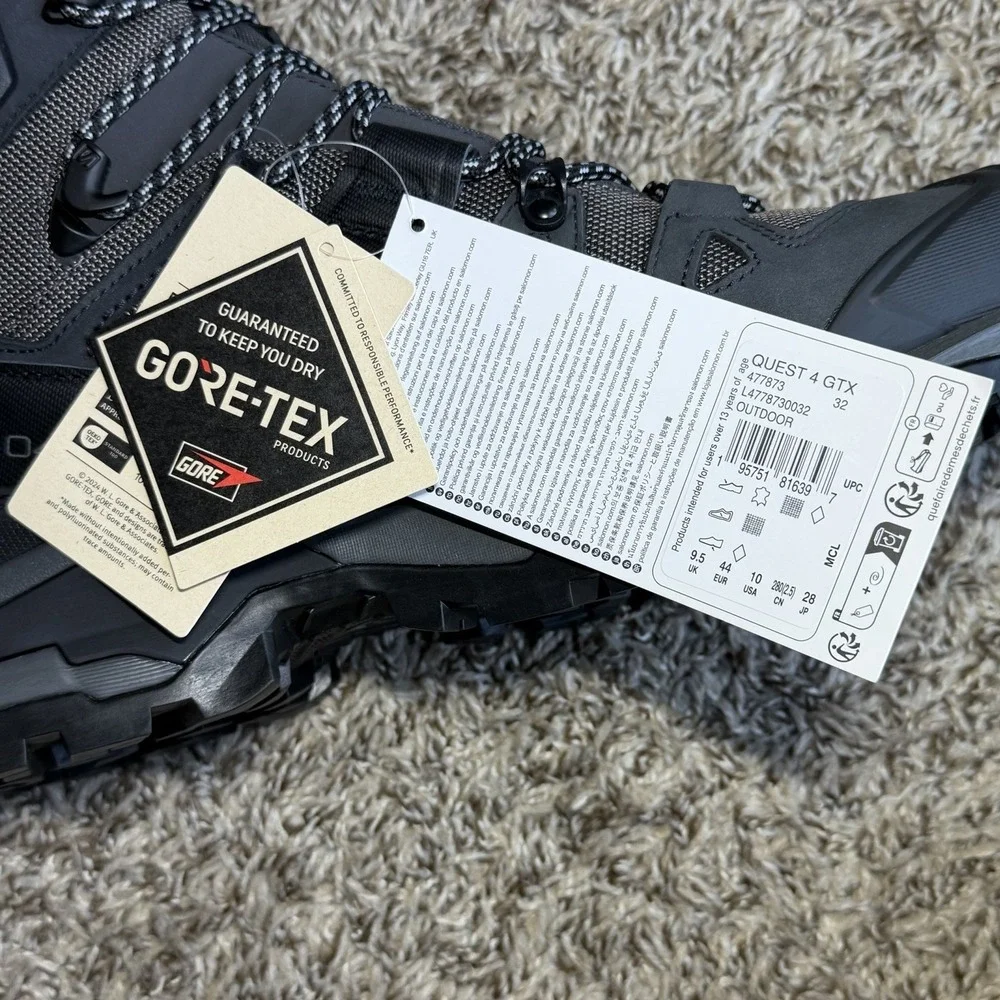 Salomon Quest 4 GTX Gore-Tex Hiking Boots Mens 10 Gray Waterproof Tactical NEW - Picture 10 of 11